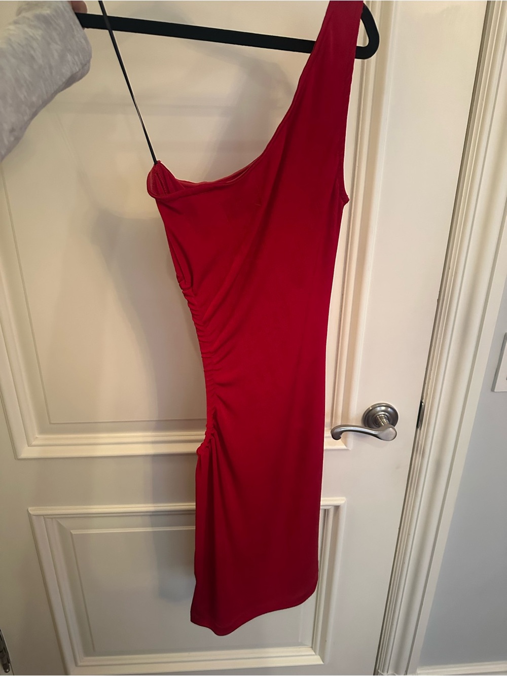 Red One-Shoulder Mini Dress - Picture 2 of 3